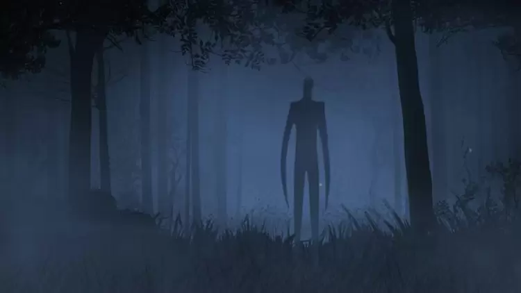 What supernatural creature is often depicted as a pale, slender figure with elongated limbs and no facial features?