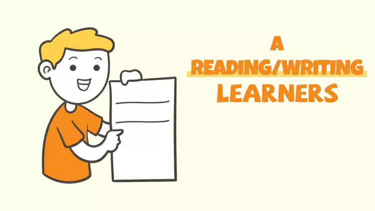 YOU'RE A READING/WRITING LEARNER