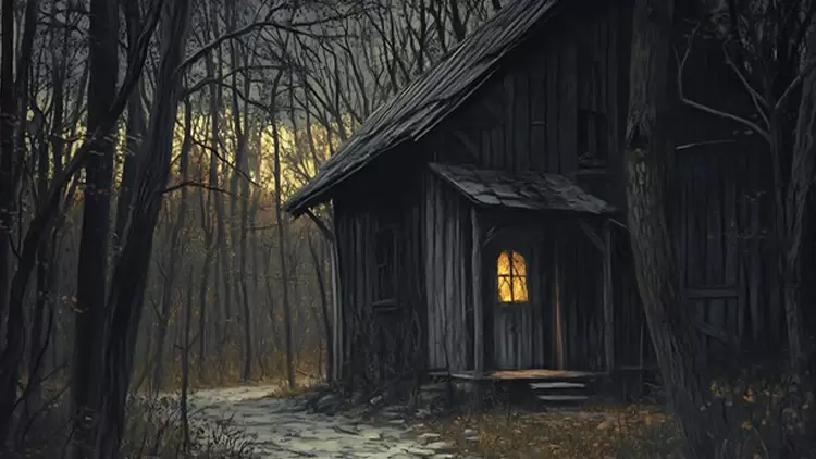 On one side of the garden, you discover a mysterious little house hidden behind some trees, with a faint light glowing from the windows. You would: