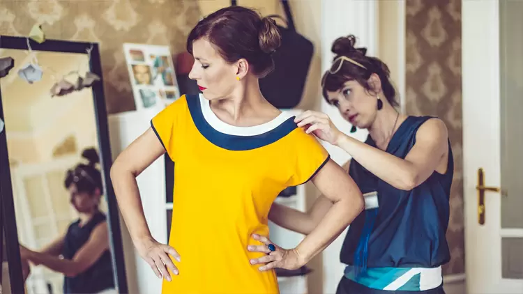 You have a formal event coming up but are a little strapped for cash, so rather than buying a dress/suit you've decided to have it made. What would be the easiest way for you to describe to the tailor what you want?